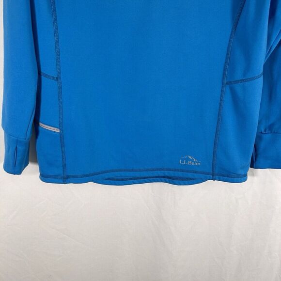 LL Bean Hoodie Women's Medium Blue 1/4 Zip Athletic Zip Pocket Athletic - Picture 3 of 11